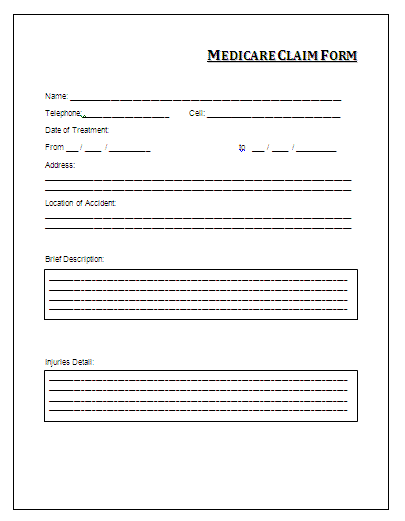 Medicare Claim Form