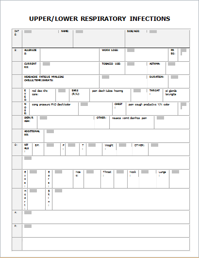 Respiratory infection record form