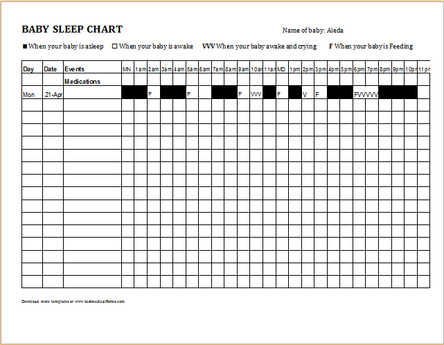 baby sleep chart