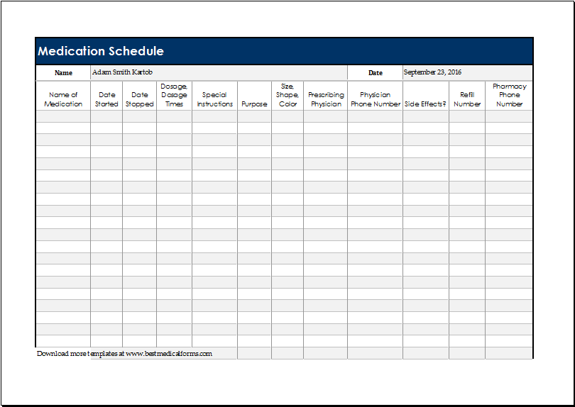 daily medication schedule